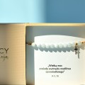 różaniec bransoletka z kamieni naturalnych z akwamarynu, prezent katolicki, MOCY moja