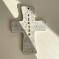 krzyż na ścianę ceramiczny JESTEM, MOCY moja